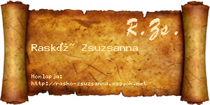 Raskó Zsuzsanna névjegykártya